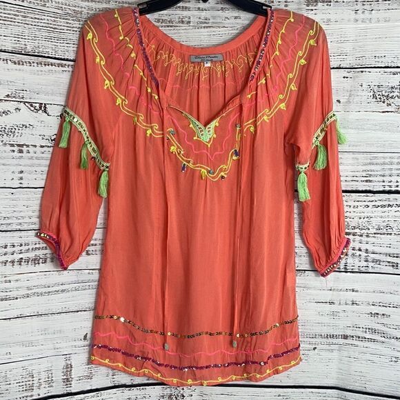 Claire Mercier st barths embroidered beaded girls size 8 - Picture 1 of 13